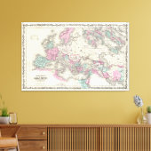  kaart van het Romeinse Rijk (1862) Canvas Afdruk (Insitu (Woonkamer))