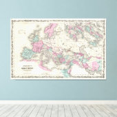  kaart van het Romeinse Rijk (1862) Canvas Afdruk (Insitu (Houten vloer))