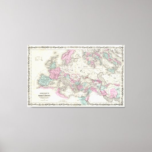  kaart van het Romeinse Rijk (1862) Canvas Afdruk (Voorkant)