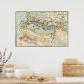 kaart van het Romeinse Rijk (1889) Poster (Keuken)