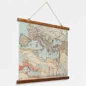  kaart van het Romeinse Rijk (1889) Wall Hangend Wandkleed (Gebogen)
