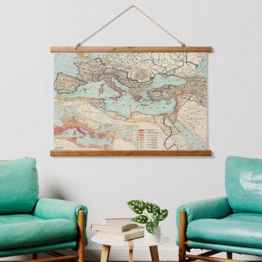  kaart van het Romeinse Rijk (1889) Wall Hangend Wandkleed (Woonkamer)