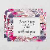 Kaart van het roze Floral Wedding Bridesmaid Voors (Voorkant / Achterkant)