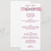 Kaart van het Roze Infinity Wedding Menu (Voorkant / Achterkant)