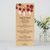 Kaart van het Rustic Red Mason Jars Wedding Menu (Staand voorkant)
