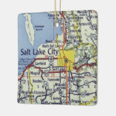 kaart van het Salt Lake City Keramisch Ornament (Links)