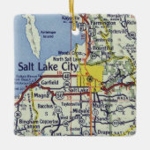 kaart van het Salt Lake City Keramisch Ornament (Voorkant)