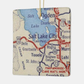  kaart van het Salt Lake City Keramisch Ornament (Links)