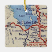  kaart van het Salt Lake City Keramisch Ornament (Voorkant)