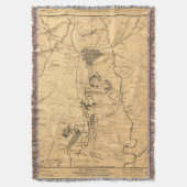 kaart van het slagveld Gettysburg (1863) 2 Deken (Voorkant Verticaal)