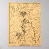 kaart van het slagveld Gettysburg (1863) 2 Poster (Voorkant)