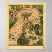  kaart van het slagveld Gettysburg (1863) 3 Poster (Voorkant)