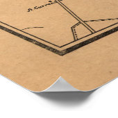  kaart van het slagveld Gettysburg (1863) 4 Poster (Hoek)