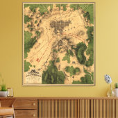  kaart van het slagveld Gettysburg (1863) Canvas Afdruk (Insitu (Woonkamer))