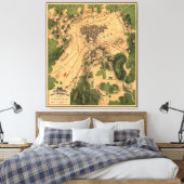  kaart van het slagveld Gettysburg (1863) Canvas Afdruk (Insitu (Slaapkamer))