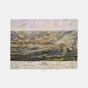  kaart van het slagveld Gettysburg (1863) Fleece Deken