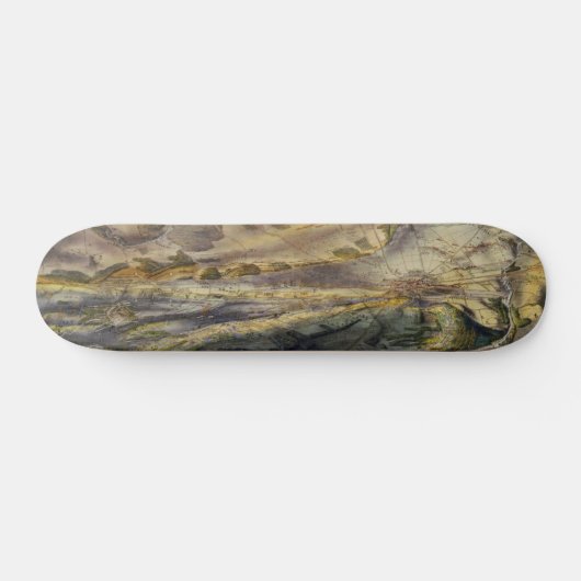 kaart van het slagveld Gettysburg (1863) Skateboard (Horizontaal)
