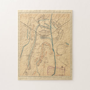 kaart van het slagveld Gettysburg (1864) Legpuzzel