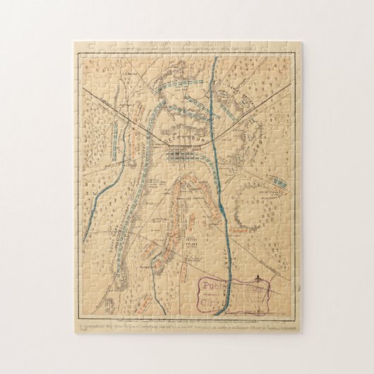  kaart van het slagveld Gettysburg (1864) Legpuzzel (Verticaal)
