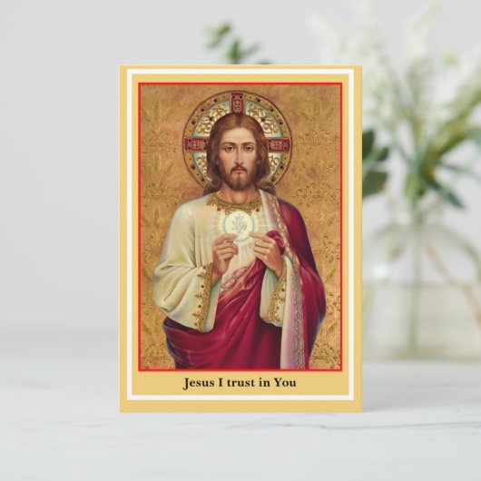 Kaart van het spirituele communiegebed (Staand voorkant)