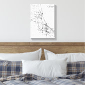  kaart van het spoorwegnet van Chicago (1913) Canvas Afdruk (Insitu (Slaapkamer))