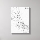  kaart van het spoorwegnet van Chicago (1913) Canvas Afdruk (Voorkant)