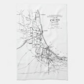  kaart van het spoorwegnet van Chicago (1913) Theedoek (Verticaal)