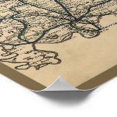 Kaart van het spoorwegsysteem van Indiana, Circa 1 Poster (Hoek)