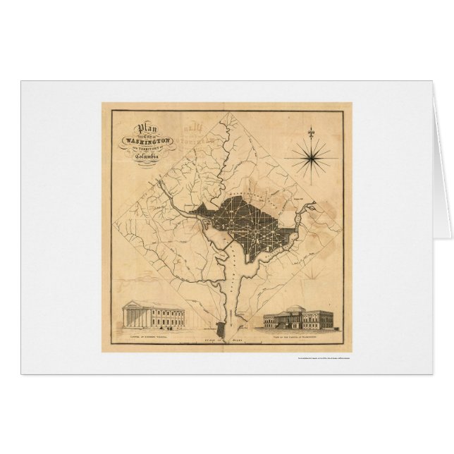 Kaart van het stadsplan van Washington DC door Liz (Voorkant Horizontaal)