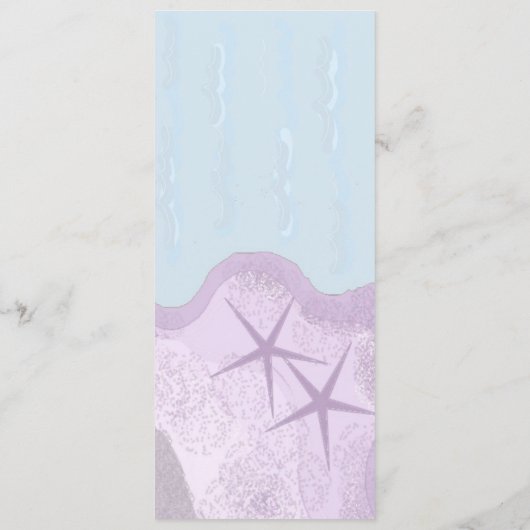 Kaart van het Startvis- en Ocean Wedding Menu (Achterkant)