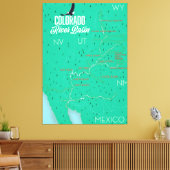  kaart van het stroomgebied van de Colorado Canvas Afdruk (Insitu (Woonkamer))