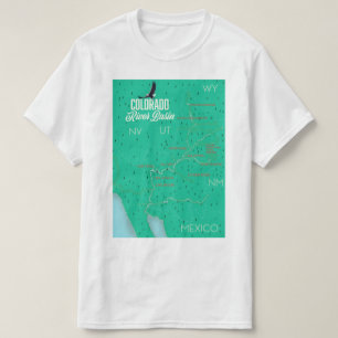 kaart van het stroomgebied van de Colorado T-shirt