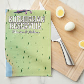 Kaart van het stuwmeer van Kuchurhan Oekraïne en M Theedoek (Quarter Fold)