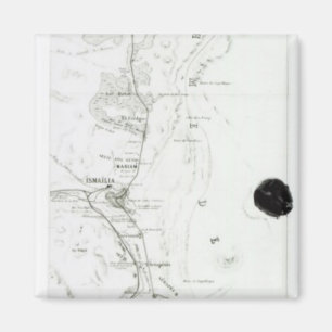 Kaart van het Suezkanaal, c.1869 Magneet