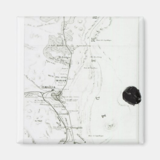 Kaart van het Suezkanaal, c.1869 Magneet (Voorkant)