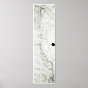 Kaart van het Suezkanaal, c.1869 Poster