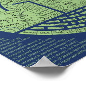 kaart van het supercontinent Pangaea Poster (Hoek)