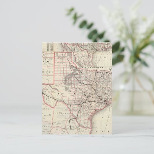  kaart van het Texas Railroad System (1885) (Staand voorkant)