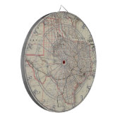 kaart van het Texas Railroad System (1885) Dartbord (Voorkant Links)
