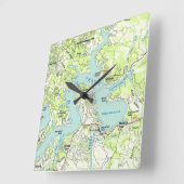  kaart van het Travis-meer Vierkante Klok (Hoek)