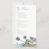 Kaart van het Tropisch Beach Palm Tree Sketch Wedd (Voorkant)