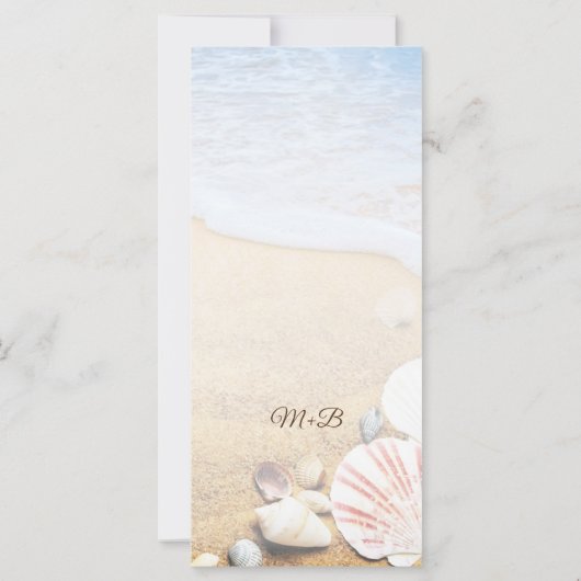 Kaart van het Tropisch Beach Starfish Wedding Menu (Achterkant)