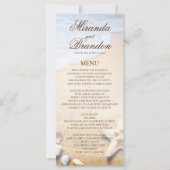 Kaart van het Tropisch Beach Starfish Wedding Menu (Voorkant)