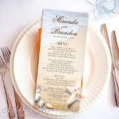 Kaart van het Tropisch Beach Starfish Wedding Menu