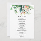 Kaart van het Tropisch Grieks bruiloft-menu (Voorkant)