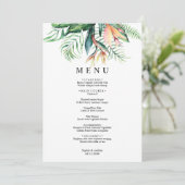 Kaart van het Tropisch Grieks bruiloft-menu (Staand voorkant)