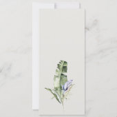 Kaart van het Tropisch Leafy Blue Floral Wedding M (Achterkant)