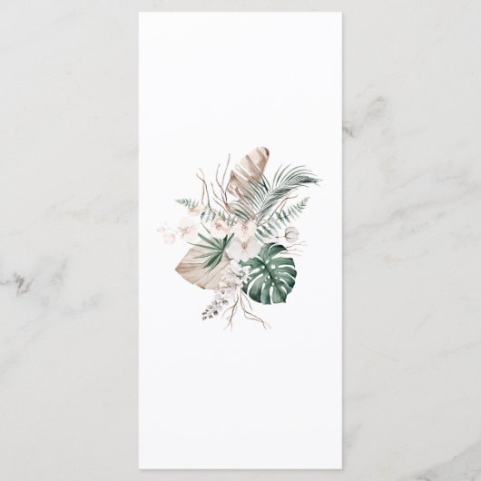 Kaart van het Tropisch Orchid en Monstera Wedding  (Achterkant)