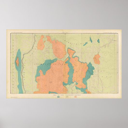 Kaart van het Uinkaret Plateau Poster (Voorkant)