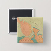 Kaart van het Uinkaret Plateau Vierkante Button 5,1 Cm (Voorkant /achterkant)